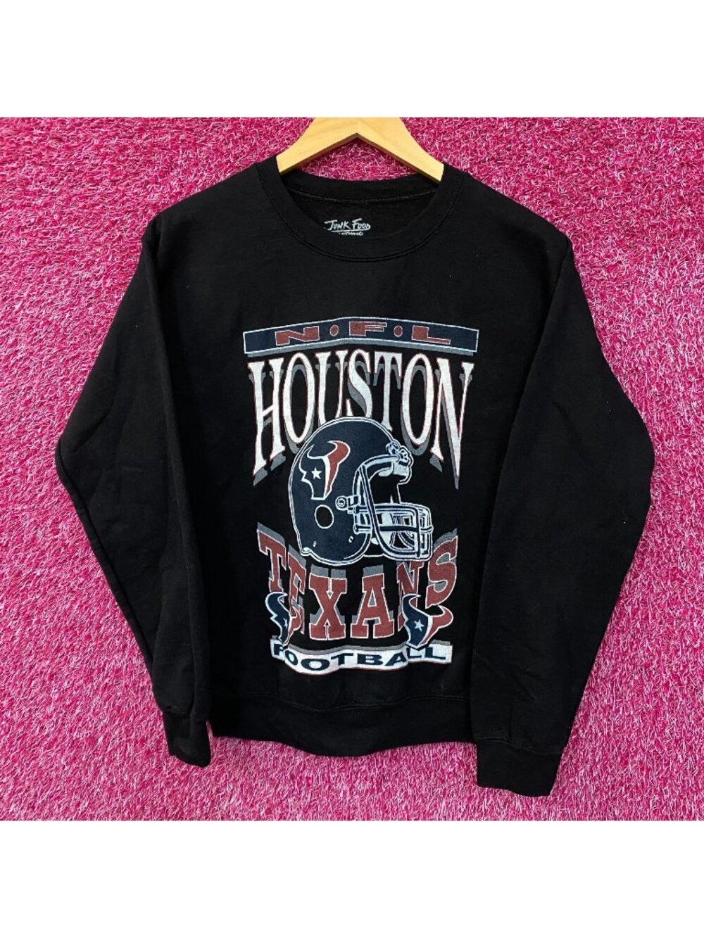 Junk Food Clothing Houston Texans Helmet Logo Crewneck Sweatshirt XS
